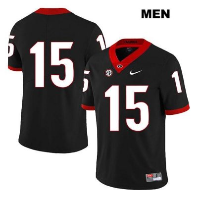 Men's Georgia Bulldogs NCAA #15 Lawrence Cager Nike Stitched Black Legend Authentic No Name College Football Jersey URR1154KR